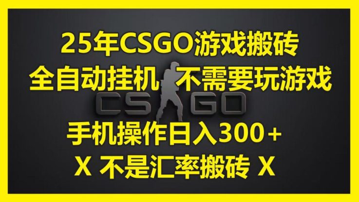 25年CSGO游戏搬砖，全自动挂机，不需要玩游戏，手机操作日入300+。(不是汇率搬砖)_生财有道创业网