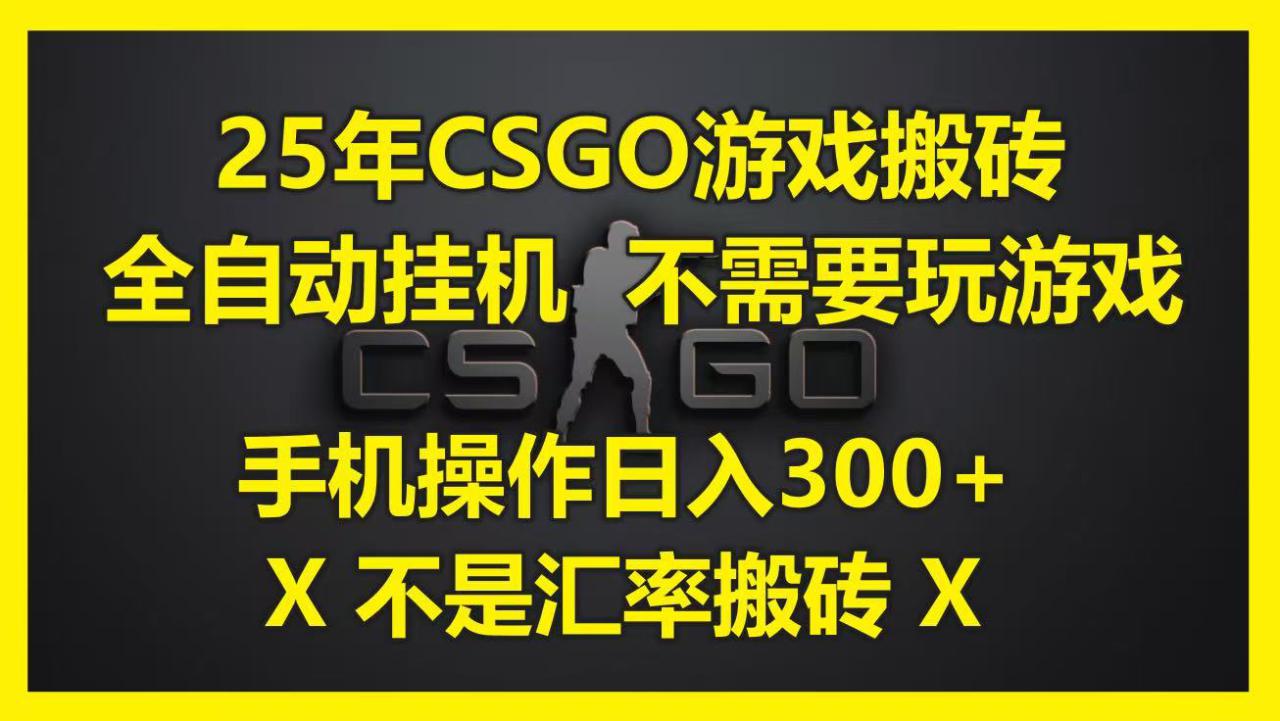 图片[1]-25年CSGO游戏搬砖，全自动挂机，不需要玩游戏，手机操作日入300+。(不是汇率搬砖)_生财有道创业网-生财有道