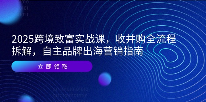 （14975期）2025跨境致富实战课，收并购全流程拆解，自主品牌出海营销指南_生财有道创业项目网
