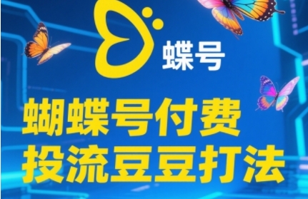 2025蝴蝶号付费投流豆豆打法，助新手快速掌握付费流量撬动自然流的核心玩法——生财有道创业项目网