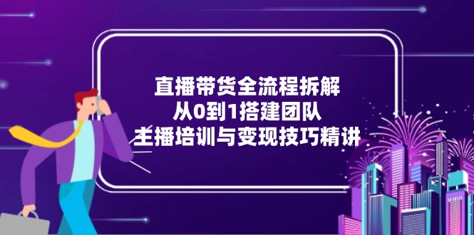 （15004期）直播带货全流程拆解：从0到1搭建团队，主播培训与变现技巧精讲_生财有道创业项目网