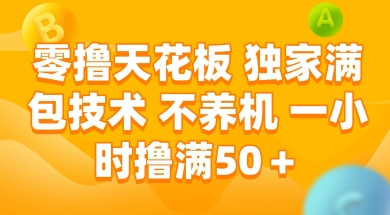 零撸天花板，独家满包技术 不养机 一小时撸满50+【揭秘】——生财有道创业项目网