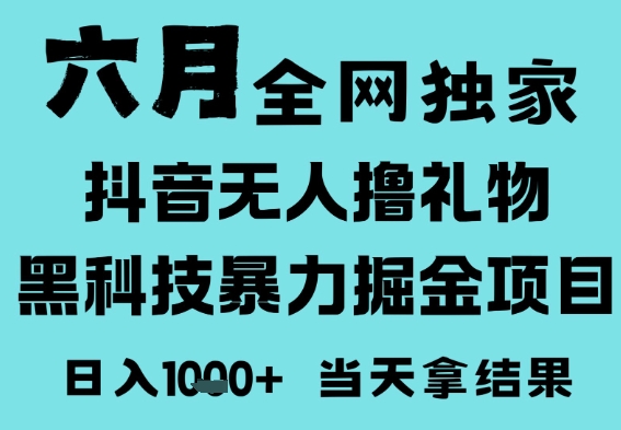 25年6月高爆抖音无人直播最新撸音浪掘金项目，门槛低小白可做，无脑日入1k，可矩阵放大【揭秘】——生财有道创业项目网
