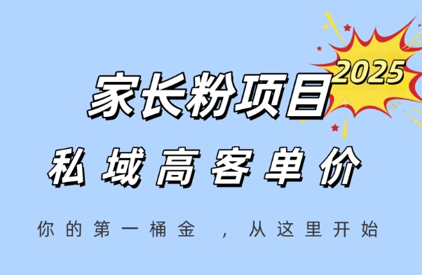 家长粉项目，一个可以长期变现暴利项目，私域高客单价，轻松完成你的人生第一桶金——生财有道创业项目网