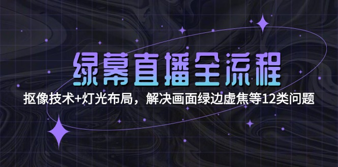 （15044期）绿幕直播全流程：抠像技术+灯光布局，解决画面绿边虚焦等12类问题_生财有道创业项目网