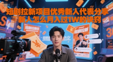 短剧拉新项目优秀新人代表分享新人怎么月入过1W的诀窍——生财有道创业项目网