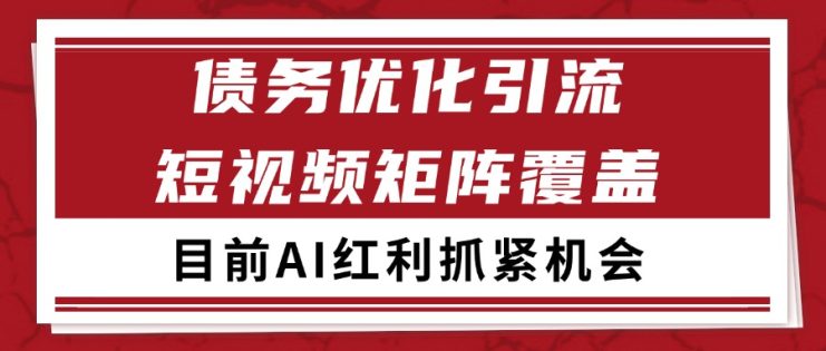 小红书某音债务优化赛道引流获客 自热矩阵日引200+_生财有道创业网