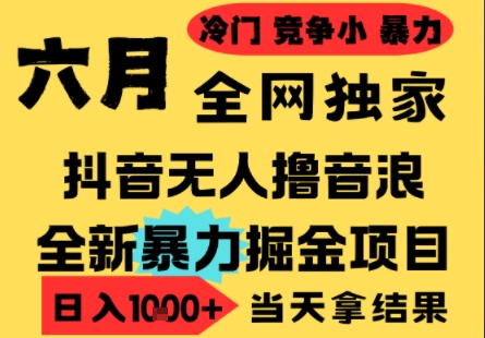 25年6月高爆抖音无人直播最新撸音浪掘金项目，小白可做，无脑日入1k+，门槛低可批量矩阵【揭秘】——生财有道创业项目网