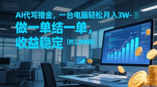 AI代写撸金，一台电脑轻松月入1-3W，做一单结一单，收益稳定【附工具教程】——生财有道创业项目网