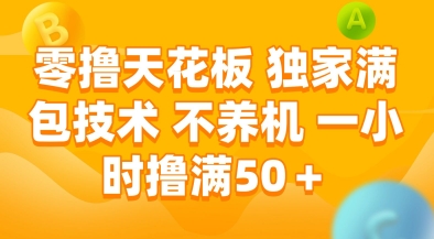 零撸天花板,独家满包技术,不用养机,一小时撸满50+,收益稳定【揭秘】——生财有道创业项目网