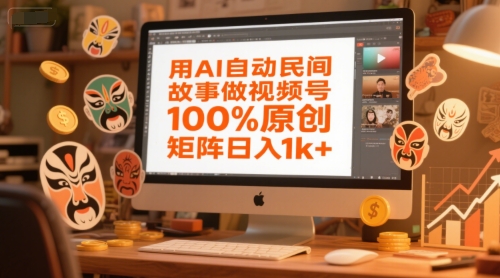 用AI自动民间故事做视频号，100%原创，矩阵日入1k+——生财有道创业项目网