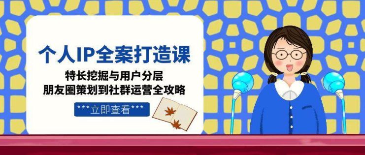 个人IP全案打造课，特长挖掘与用户分层，朋友圈策划到社群运营全攻略_生财有道创业网