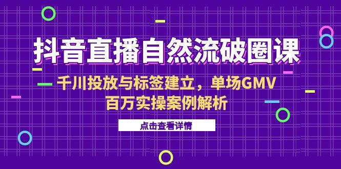（15136期）抖音直播自然流破圈课-6月，千川投放与标签建立，单场GMV百万实操案例解析_生财有道创业项目网