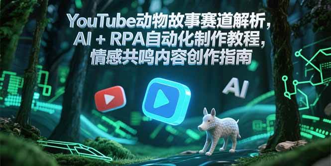 YouTube动物故事赛道解析，AI+RPA自动化制作教程，情感共鸣内容创作指南_生财有道创业网