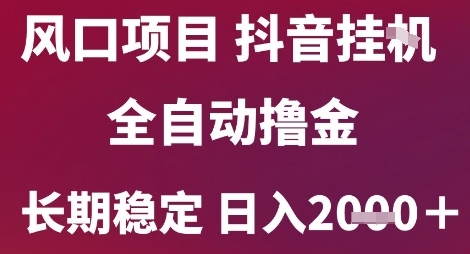风口项目，六月最新玩法抖音无人挂G，全自动撸金，长期稳定 日入2k+【揭秘】——生财有道创业项目网