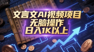 文言文AI视频项目，无脑操作，日入1K以上——生财有道创业项目网