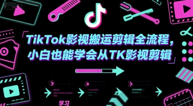 TikTok影视搬运剪辑全流程，小白也能学会从TK影视剪辑——生财有道创业项目网