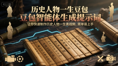 历史人物一生豆包智能体生成提示词，让你快速制作历史人物一生类视频，简单易上手——生财有道创业项目网