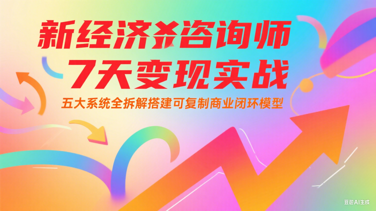 图片[1]-新经济咨询师 7 天变现实战：五大系统全拆解搭建可复制商业闭环模型_生财有道创业网-生财有道