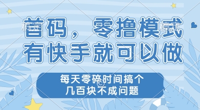 首码零撸项目，有快手就可以做，每天业务时间搞个几张不是问题【揭秘】——生财有道创业项目网