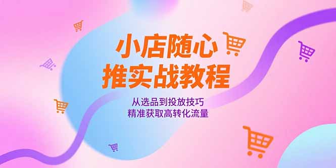 （15205期）小店随心推实战教程，从选品到投放技巧，精准获取高转化流量_生财有道创业项目网