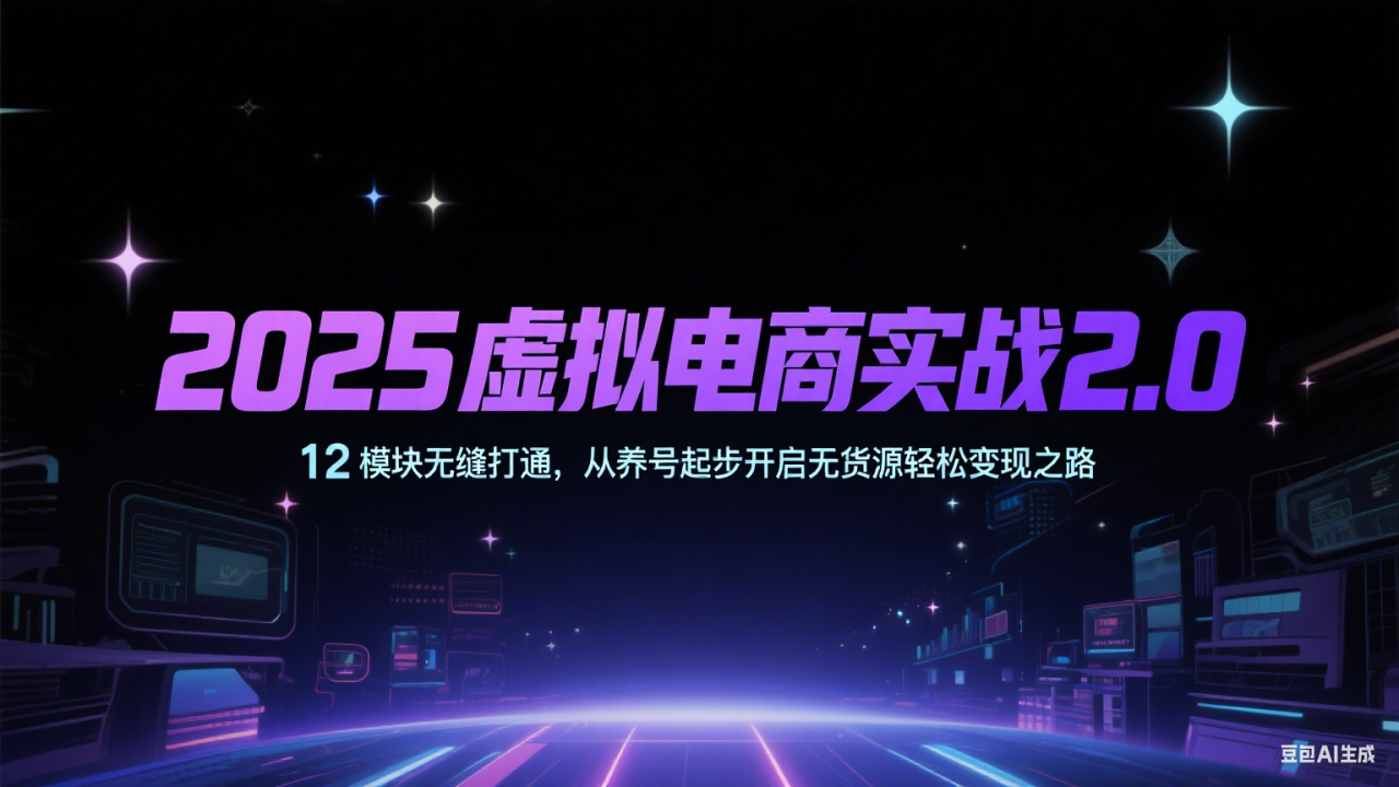 图片[1]-2025虚拟电商实战2.0，12模块无缝打通，从养号起步开启无货源轻松变现之路_生财有道创业网-生财有道