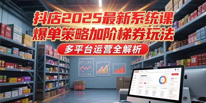 （15214期）抖店2025最新系统课，爆单策略加阶梯券玩法，多平台运营全解析_生财有道创业项目网
