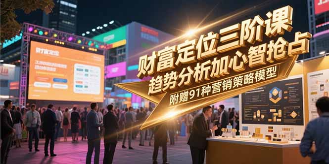 （15219期）财富定位三阶课，趋势分析加心智抢占，附赠91种营销策略模型_生财有道创业项目网