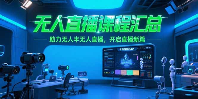 （15218期）无人直播课程汇总，含非实时防风技术，助力无人半无人直播，开启直播新篇_生财有道创业项目网