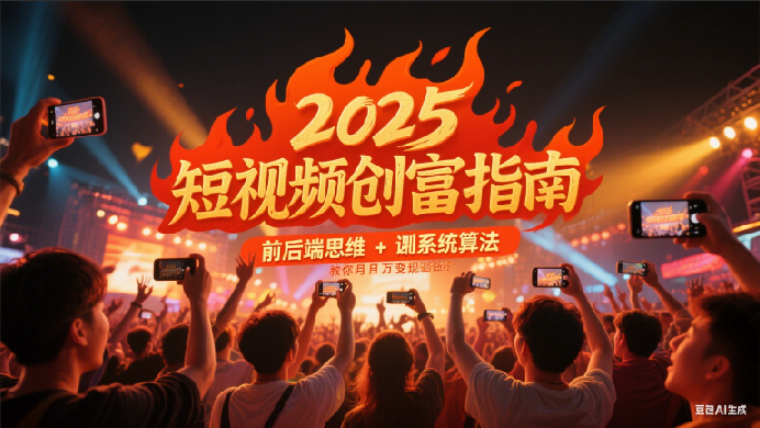 2025短视频创富指南，前后端思维 + 系统算法，教你月入过万变现路径_生财有道创业网