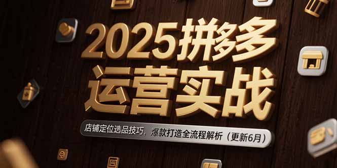 （15235期）2025拼多多运营实战：店铺定位选品技巧，爆款打造全流程解析（更新6月）_生财有道创业项目网