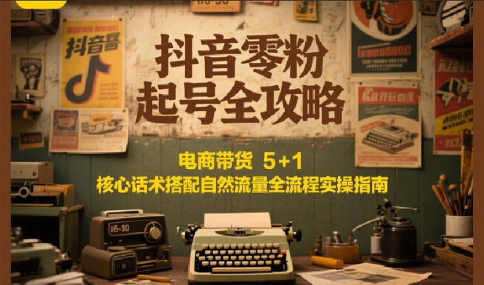 抖音零粉起号全攻略：电商带货 5+1 核心话术搭配自然流量全流程实操指南_生财有道创业网