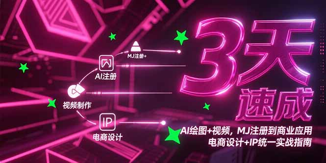 （15245期）3天速成AI绘图+视频，MJ注册到商业应用，电商设计+IP统一实战指南_生财有道创业项目网