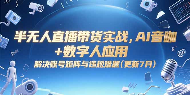 （15280期）半无人直播带货实战，AI音咖+数字人应用 解决账号矩阵与违规难题(更新7月)_生财有道创业项目网