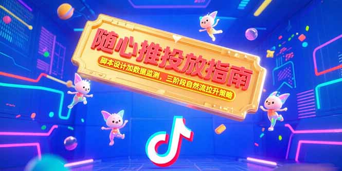 （15291期）随心推投放指南，脚本设计加数据监测，三阶段自然流拉升策略_生财有道创业项目网