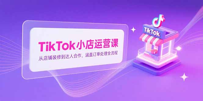 （15290期）TikTok小店运营课，从店铺装修到达人合作，涵盖订单处理全流程_生财有道创业项目网
