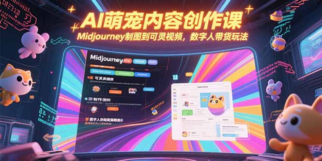 （15311期）AI萌宠内容创作课，Midjourney制图到可灵视频，数字人带货玩法_生财有道创业项目网