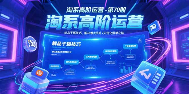 （15307期）淘系高阶运营-第70期，标品干爆技巧，解决难点策略，大佬操盘方法_生财有道创业项目网