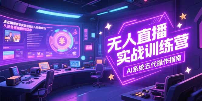 （15315期）无人直播实操训练营，从设备搭建到话术，AI系统五代操作指南(7月更新)_生财有道创业项目网