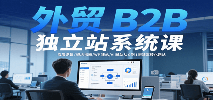 外贸B2B独立站系统课：底层逻辑/避坑指南/WP建站/AI辅助从0到1搭建高转化网站_生财有道创业网