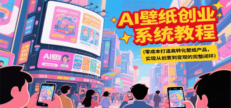AI壁纸创业系统教程，零成本打造高转化壁纸产品，实现从创意到变现的完整闭环_生财有道创业网