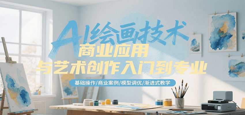 图片[1]-AI绘画技术商业应用与艺术创作入门到专业，基础操作/商业案例/模型调优/渐进式教学_生财有道创业网-生财有道