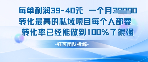 每单利润40一个月7k+转化最高的私域项目，每个人都要的产品转化率已经能做到100%——生财有道创业项目网