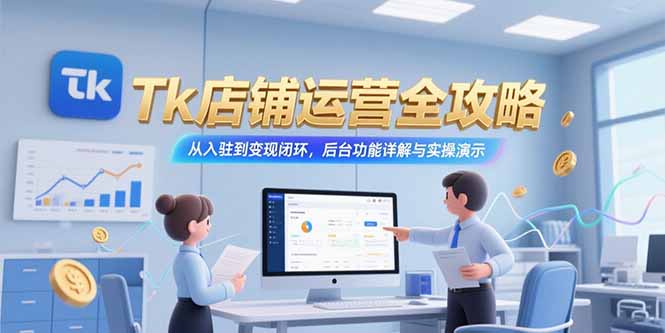 （15345期）Tk店铺运营全攻略，从入驻到变现闭环，后台功能详解与实操演示_生财有道创业项目网