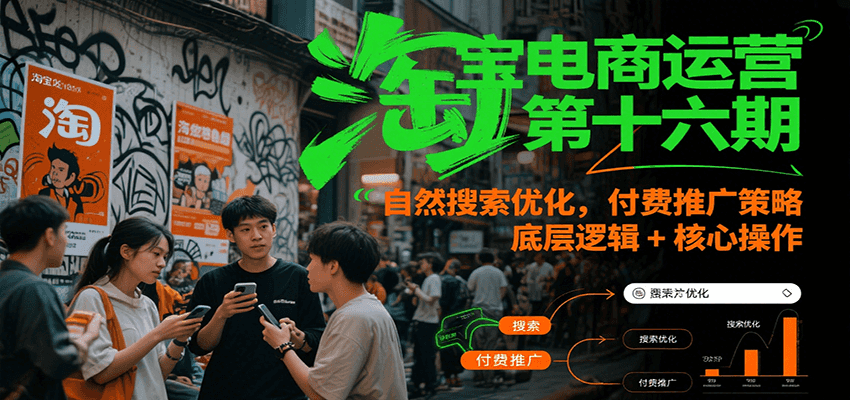 图片[1]-淘宝电商运营第十六期，自然搜索优化，付费推广策略，底层逻辑+核心操作_生财有道创业网-生财有道
