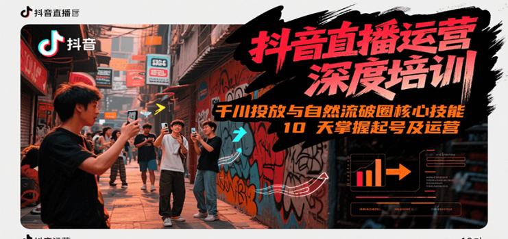 抖音直播运营深度培训，千川投放与自然流核心技能，10天掌握起号及运营(6-7月新课)_生财有道创业网