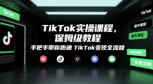 TikTok实操课程，保姆级教程，手把手带你跑通TikTok变现全流程——生财有道创业项目网