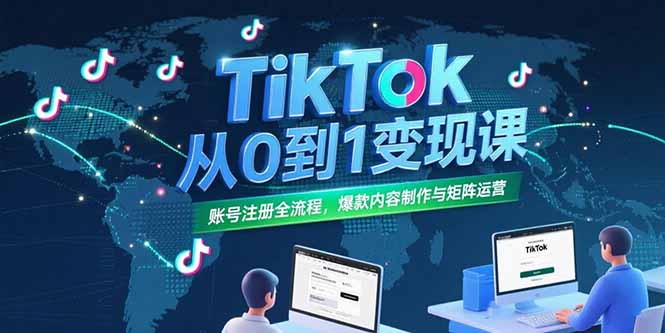 （15346期）TikTok从0到1变现课，账号注册全流程，爆款内容制作与矩阵运营_生财有道创业项目网