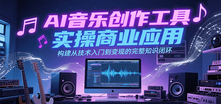 图片[1]-AI音乐创作工具实操商业应用，构建从技术入门到变现的完整知识闭环_生财有道创业网-生财有道