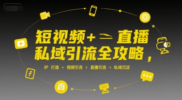 短视频+直播私域引流全攻略，IP打造 +视频引流 +直播引流 +私域沉淀——生财有道创业项目网